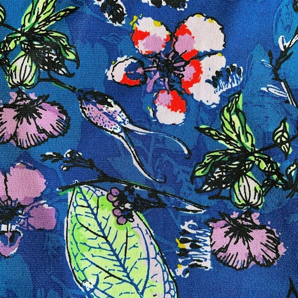 LuLaRoe Blue & Multicolored Floral Stretch Jersey A-Line Maxi Skirt Size 2XL - Picture 5 of 7